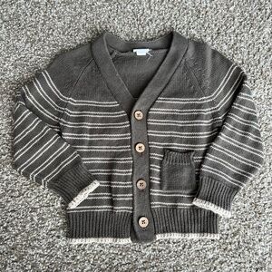 Striped Brown Cardigan with Wooden Buttons